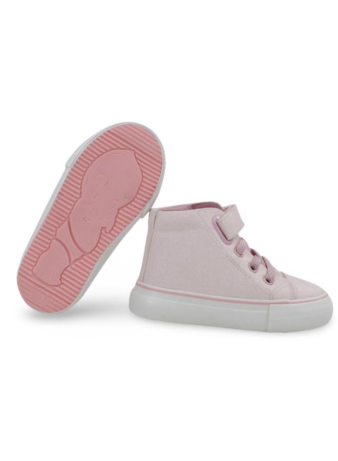 Girls Leather Half Boots – Pink - Image 3