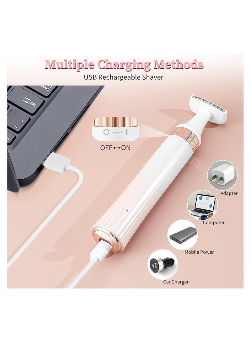 Electric Epilator for Women, 4 in 1 Flawless Hair Remover, Portable Wet & Dry  Professional Lady Shaver, Portable Trimmer, Rechargeable Painless Hair Removal Tool Razors Women Eyebrow Nose Face Leg - Image 2