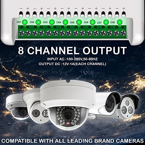 FEDUS 8 Channel CCTV SMPS Power Supply Adapter for up to 8 CCTV Video Security Surveillance Camera System, Dome, Bullet Cameras, Total 12V 10A DC, Cable Compensation Switch (Normal/Long/Ex-Long) - Image 2