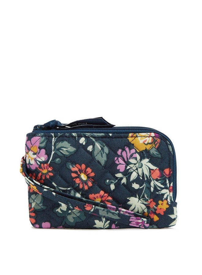 Vera Bradley Women'S Cotton Double Zip Id Case Wallet With Rfid Protection Freshcut Floral Green One Size - Image 1