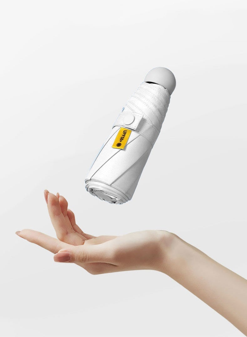 Haidue Small Folding Capsule Sunblock Umbrella,White - Image 4