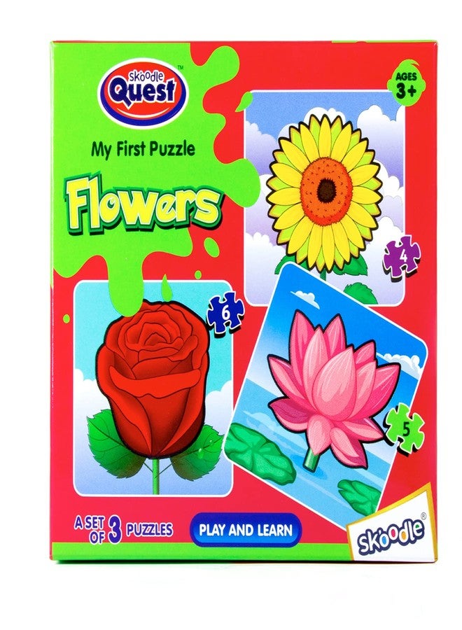 Skoodle Flowers Jigsaw Puzzle for Kids, Educational and Learning Kit for Toddlers, for Children, First Puzzle for Kids - Image 1