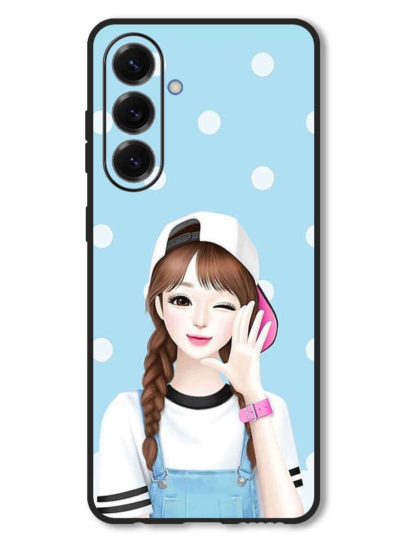 Theodor Case Compatible with Samsung Galaxy M56 6.74 Inch Protection Shockproof Bumper Cover Girl Wear Cap - Image 1