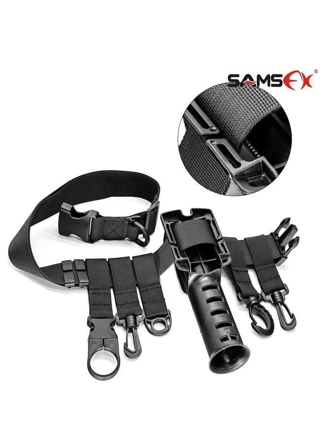 SAMSFX Adjustable Fishing Wader Belt Wading Belts for Surf Casting Kayak Fishing Accessories Waders Straps, 2" Wader Belt & Rod Holder, Adjustable - Image 5