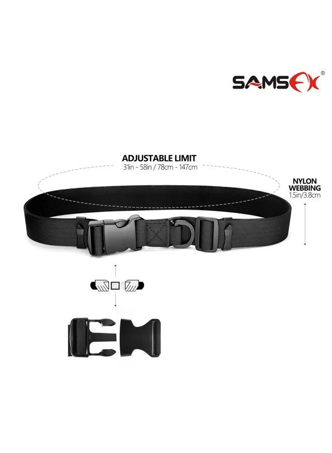 SAMSFX Adjustable Fishing Wader Belt Wading Belts for Surf Casting Kayak Fishing Accessories Waders Straps, 2" Wader Belt & Rod Holder, Adjustable - Image 2