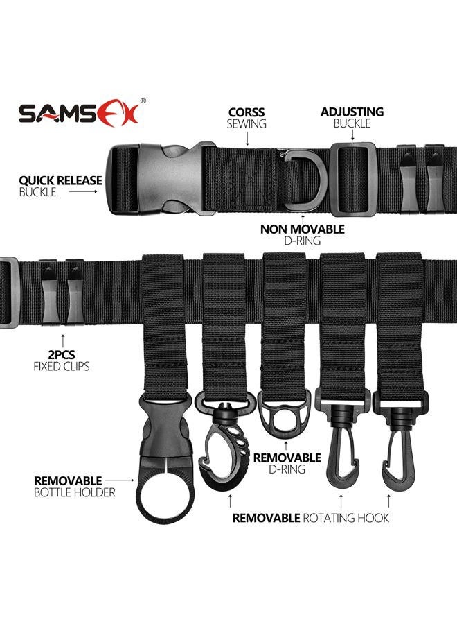 SAMSFX Adjustable Fishing Wader Belt Wading Belts for Surf Casting Kayak Fishing Accessories Waders Straps, 2" Wader Belt & Rod Holder, Adjustable - Image 3