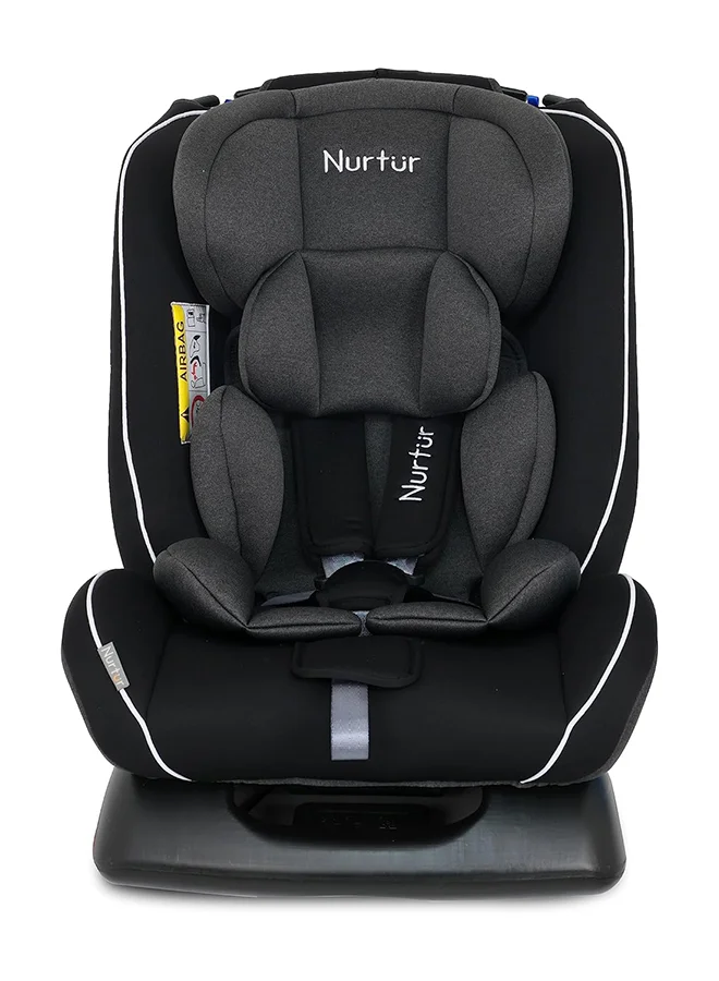 نورتر Otto Baby/Kids 4-in-1 Car Seat - 4 Position Recline 5-Point Safety Harness – 10 Level Adjustable Headrest, 0 months to 12 years (Group 0+/1/2/3), Upto 36kg - Black Multi