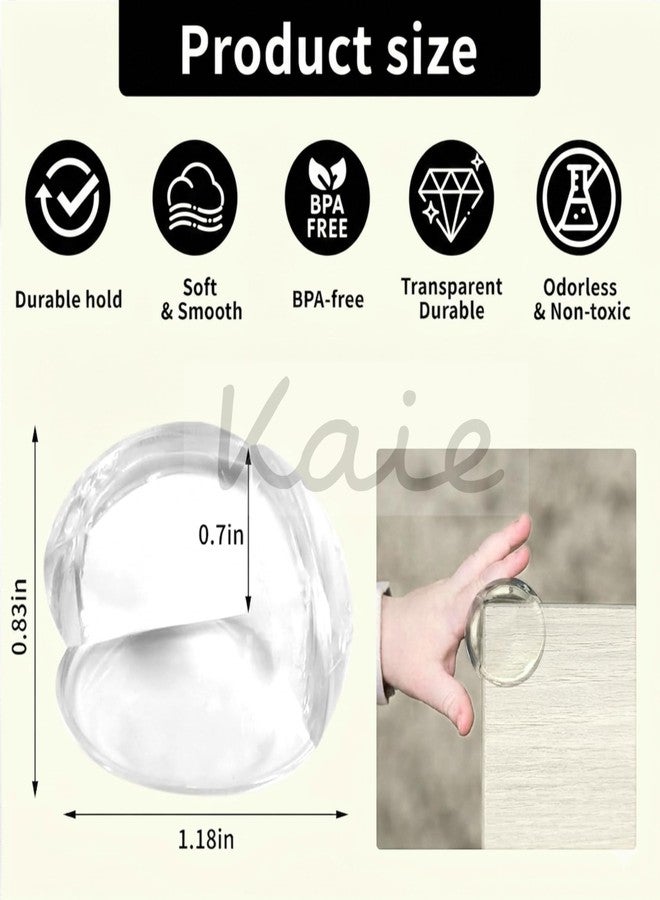 KAIE Pack of 4 Silicone Corner Protectors Baby Proofing Edge & Corner Guards for Sharp Edges, Table, Bed & Furniture Child Safety Cushion for Baby Proofing Edge Guards, BPA Free, Transparent, Round - Image 3