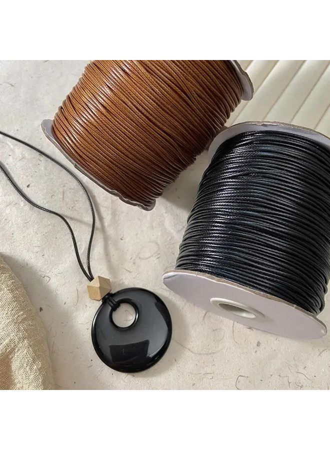 Khaki Handwoven Steel Cord 59x3937 Inch For Bracelet And Jewelry Making Thread Durable Synthetic Leather For DIY Necklaces Sweaters Bags Crafts Jewelry Supplies Smooth Texture Decorative Bead Strands - Image 1