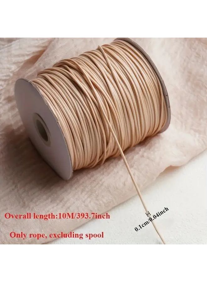 Khaki Handwoven Steel Cord 59x3937 Inch For Bracelet And Jewelry Making Thread Durable Synthetic Leather For DIY Necklaces Sweaters Bags Crafts Jewelry Supplies Smooth Texture Decorative Bead Strands - Image 4
