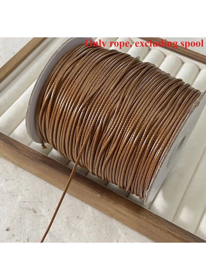 Khaki Handwoven Steel Cord 59x3937 Inch For Bracelet And Jewelry Making Thread Durable Synthetic Leather For DIY Necklaces Sweaters Bags Crafts Jewelry Supplies Smooth Texture Decorative Bead Strands - Image 5