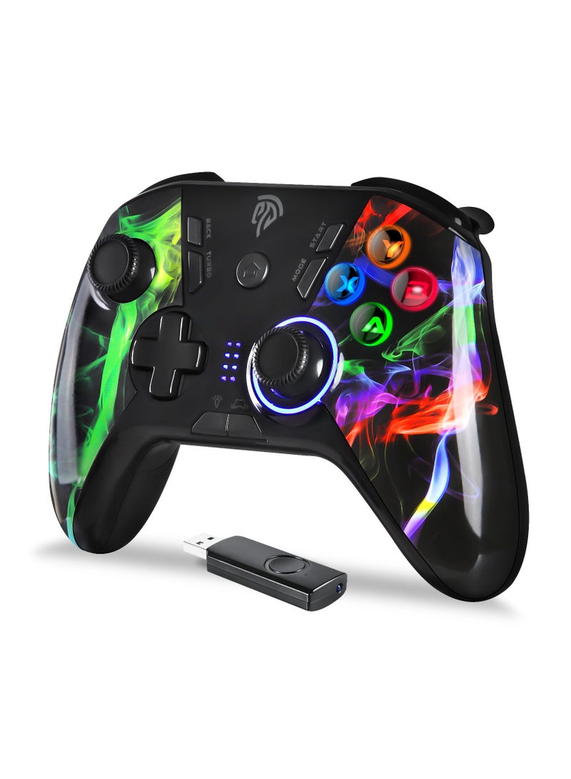 EasySMX EasySMX 2.4G Wireless Game Controller Joystick for PC/PS3/Nintendo Switch/Android/Tesla/Vista/TV Box/Steam, Rechargeable , M customized Muttons Dual shock, Turbo  - Image 1