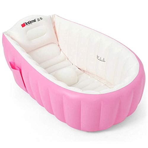 SuperLi Inflatable Baby Bathtub, Kid Infant Toddler Infant Newborn Inflatable Foldable Shower Pool (Pink) - Image 3