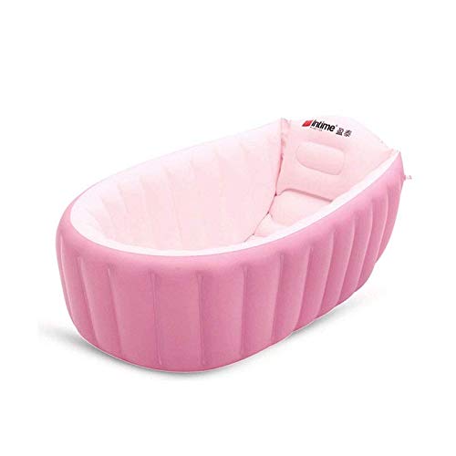 SuperLi Inflatable Baby Bathtub, Kid Infant Toddler Infant Newborn Inflatable Foldable Shower Pool (Pink) - Image 2