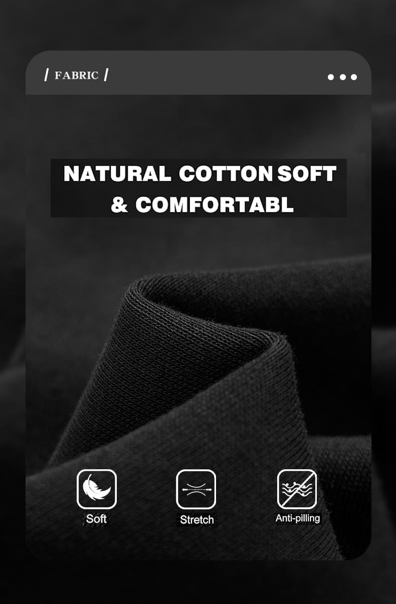 HHZ Men's Cotton Casual Loose Fit Sweatpants Yoga Baggy Sweats Open Bottom Sweatpants Lounge Jogging Gym Workout Pants Wide Leg Sweatpant(Y001Black,40) - Image 5
