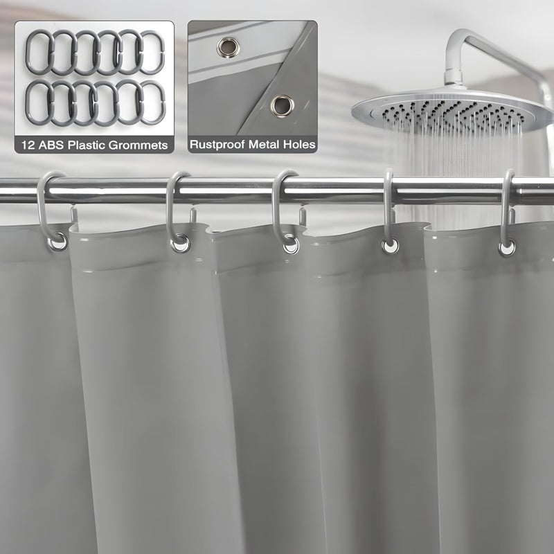 Waterproof and Mildew Proof Shower Curtain - Antibacterial Bathtub and Shower Curtain 180x200cm (Grey) - Image 4