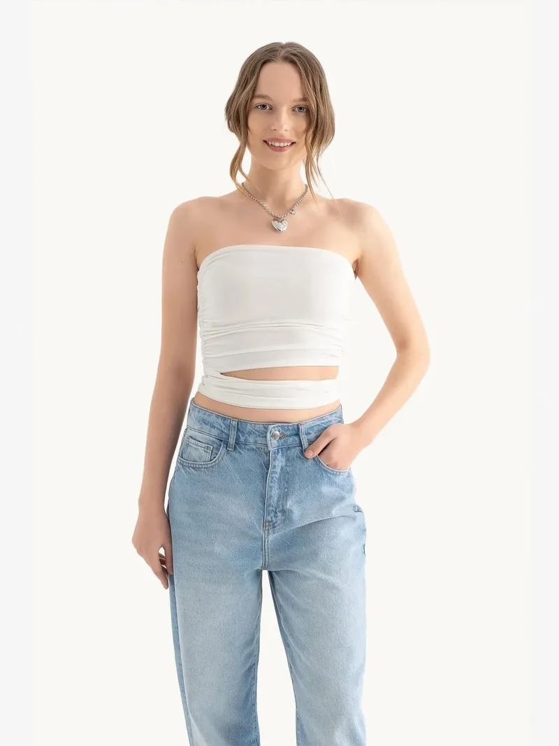 HICCUP Strapless Cut Out Bandeau Top