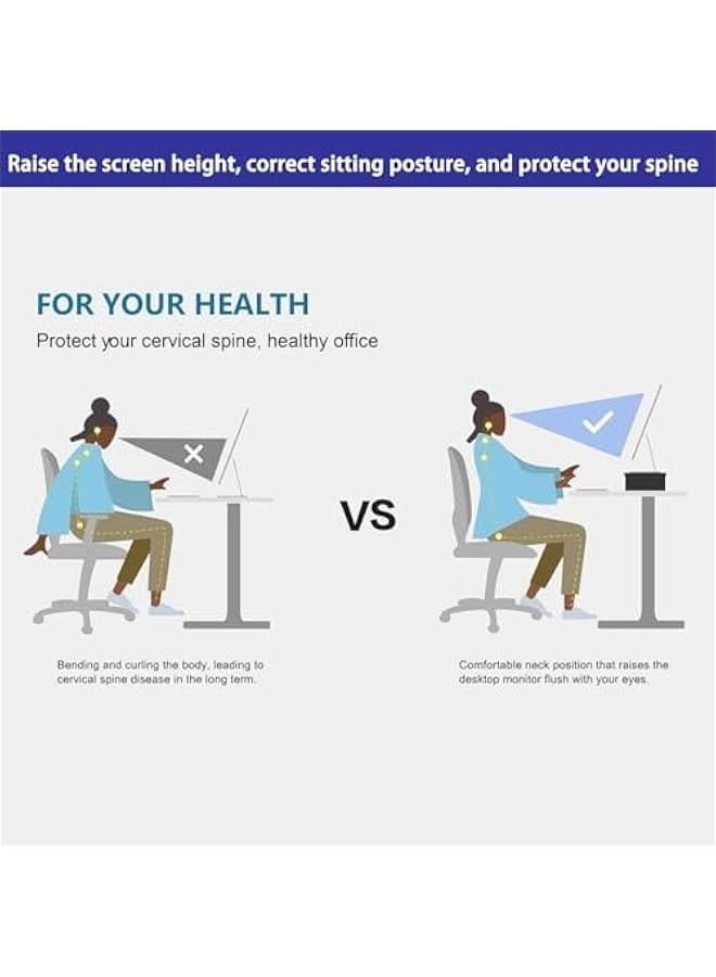 تراسل حامل شاشة من تراسل، منظم مكتب خشبي من طبقتين مع مساحة تخزين، حامل شاشة لابتوب مع حامل قلم للكمبيوتر واللاب توب والطابعة - Image 4