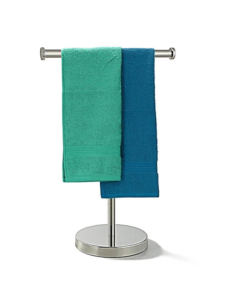THE HAPPY POD Plush 100% Cotton Hand Towel - Pack of 4, Ultra Soft & Highly Absorbent, Quick Dry, Luxury Towels for Bathroom, Kitchen, Gym & Spa| 40 x 60 cm - 500 GSM | Blue & Aqua - Image 5