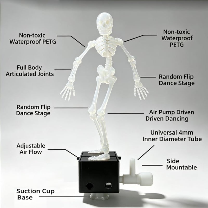 Dancing Skeleton Aquarium Bubbler Gag Toy - Image 3