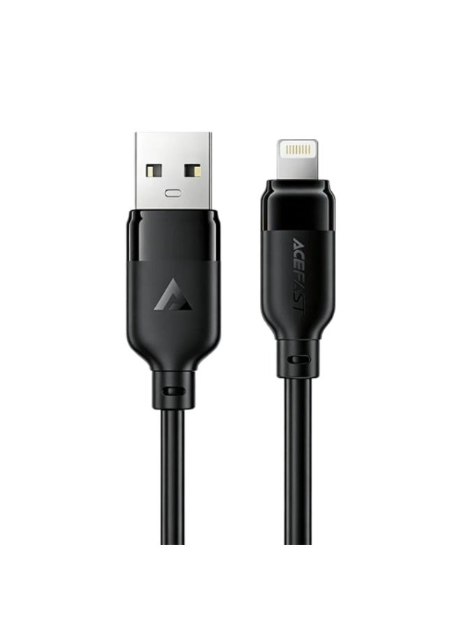 AceFast C16-06 TPU Charging Data Cable USB-A to Lightning 2M Black - Image 1
