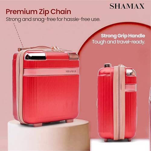 SHAMAX Vanity Box Organiser Case (Waterproof) ABS (Travel-Friendly) Stylish Cosmetic Storage Box for Jewellery, Skincare & Beauty Storage (Rose Gold) - Image 3