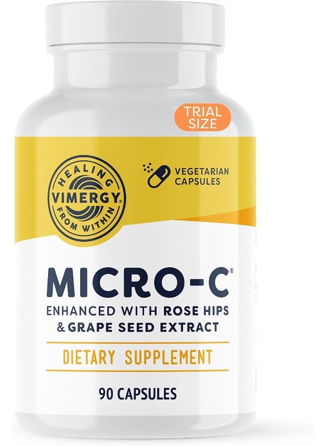 Vimergy Micro-C® Vitamin C Capsules – 500Mg Per Capsule, Supports Immune Health*, Promotes Collagen Production, Supports Healthy Bones*, Kosher, Vegan & Gluten-Free, Travel Size 90 Capsules - Image 1