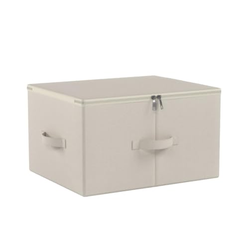 iwill CREATE PRO Collapsible Rigid Storage Bins with Lid, Shelves Clothes Storage Cubes, Tide Up Your Wardrobe, Beige, Set of 2 - Image 4