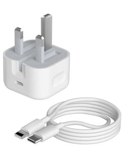 20W PD Fast Wall Charger with Type C Port and 1 Meter Lightning Cable Compatible with iPhone SE 2020