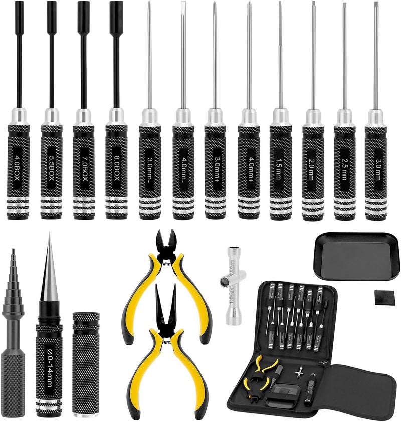QWORK® 18 in 1 RC Tool Set for RC Cars, Boats, Racing Drones, and Robots - Image 1