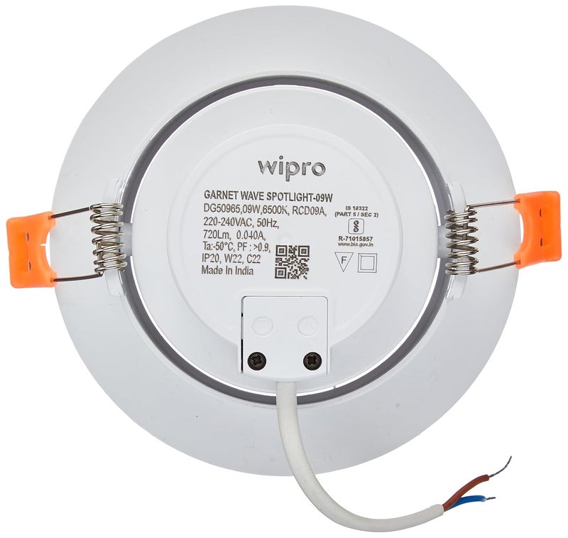 WIPRO Wipro Garnet 9W Round Led Wave SpotlightCob Spotlight for CeilingCool White Light 6500KAdjustable DesignRecessed Tiltable Downlighter for False CeilingCutout100 MmPack of 10  - Image 2