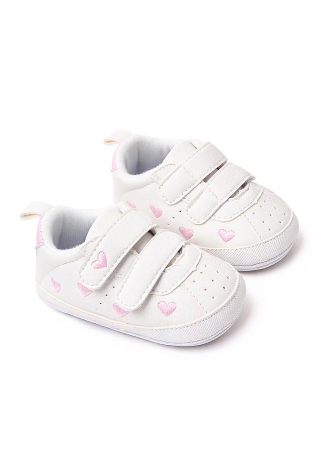 Clowora Baby Boys Girls Shoes Non-Slip Rubber Sole Sneakers Infant First Walking Toddler Crib Shoes Newborn Loafers Flats. (11/Pink,6-12 Months) - Image 4