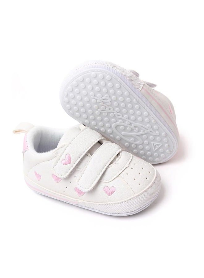 Clowora Baby Boys Girls Shoes Non-Slip Rubber Sole Sneakers Infant First Walking Toddler Crib Shoes Newborn Loafers Flats. (11/Pink,6-12 Months) - Image 1
