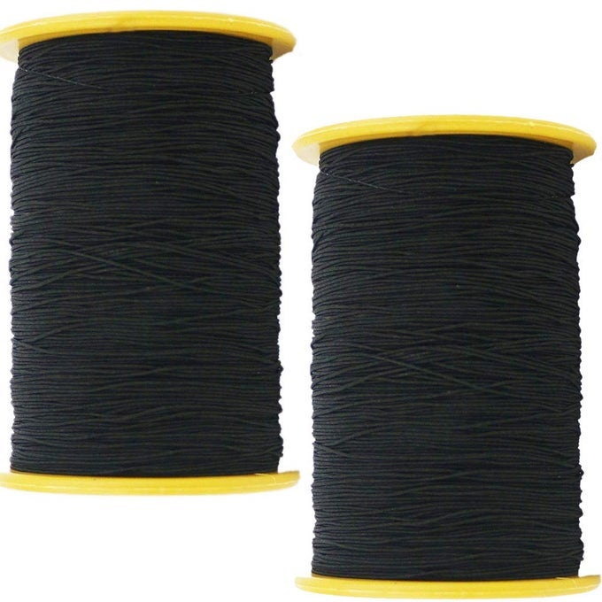 2PCS 05MM THICKNESS 547 YARD ELASTIC THREAD BLACK