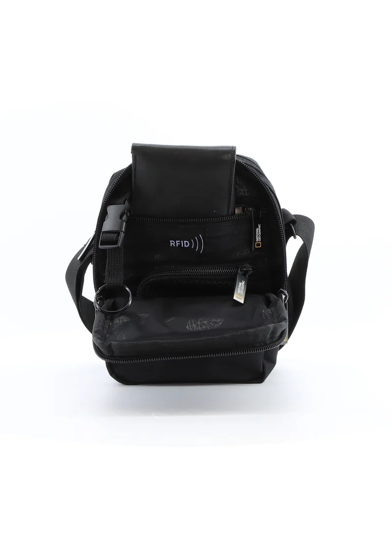 NATIONAL GEOGRAPHIC National Geographic Mutation Small Utility Bag Black, Zipper Compartment Casual Shoulder Bag For Men And Women Removable Shoulder Strap Secure RFID Pocket