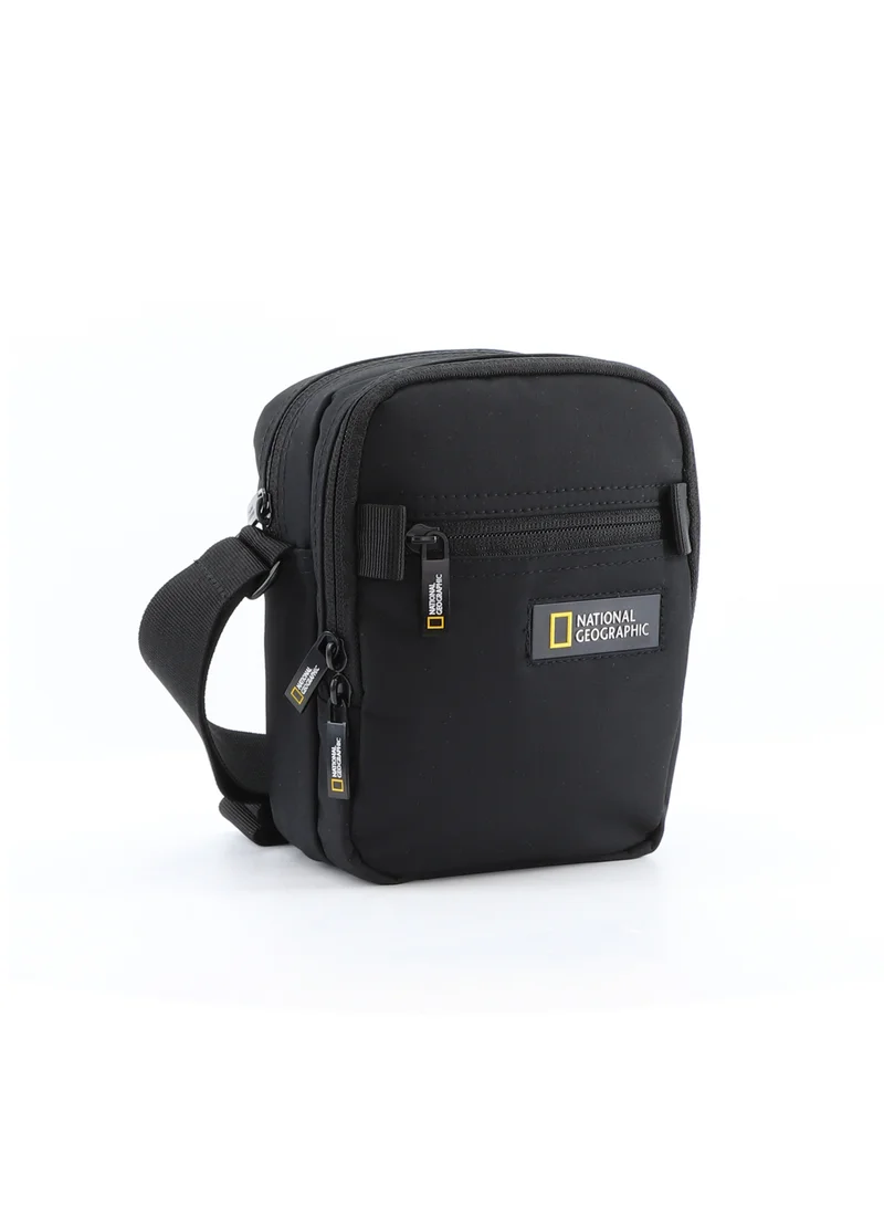 NATIONAL GEOGRAPHIC National Geographic Mutation Small Utility Bag Black, Zipper Compartment Casual Shoulder Bag For Men And Women Removable Shoulder Strap Secure RFID Pocket
