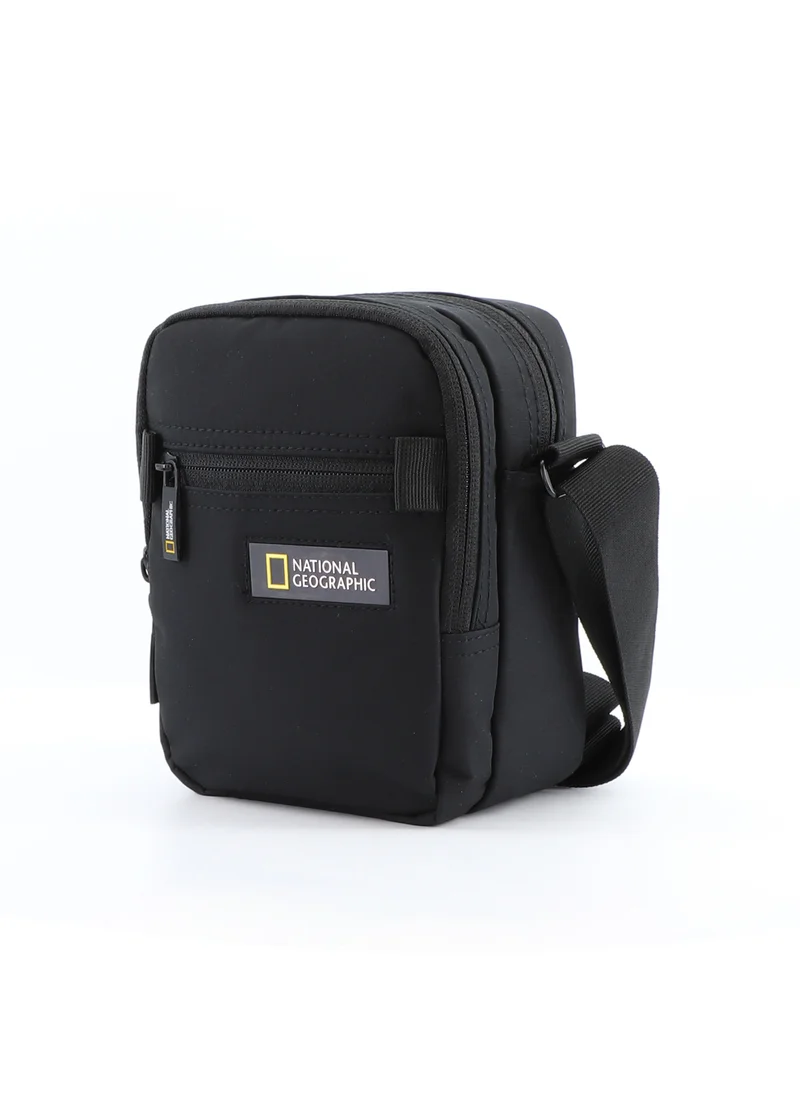 NATIONAL GEOGRAPHIC National Geographic Mutation Small Utility Bag Black, Zipper Compartment Casual Shoulder Bag For Men And Women Removable Shoulder Strap Secure RFID Pocket