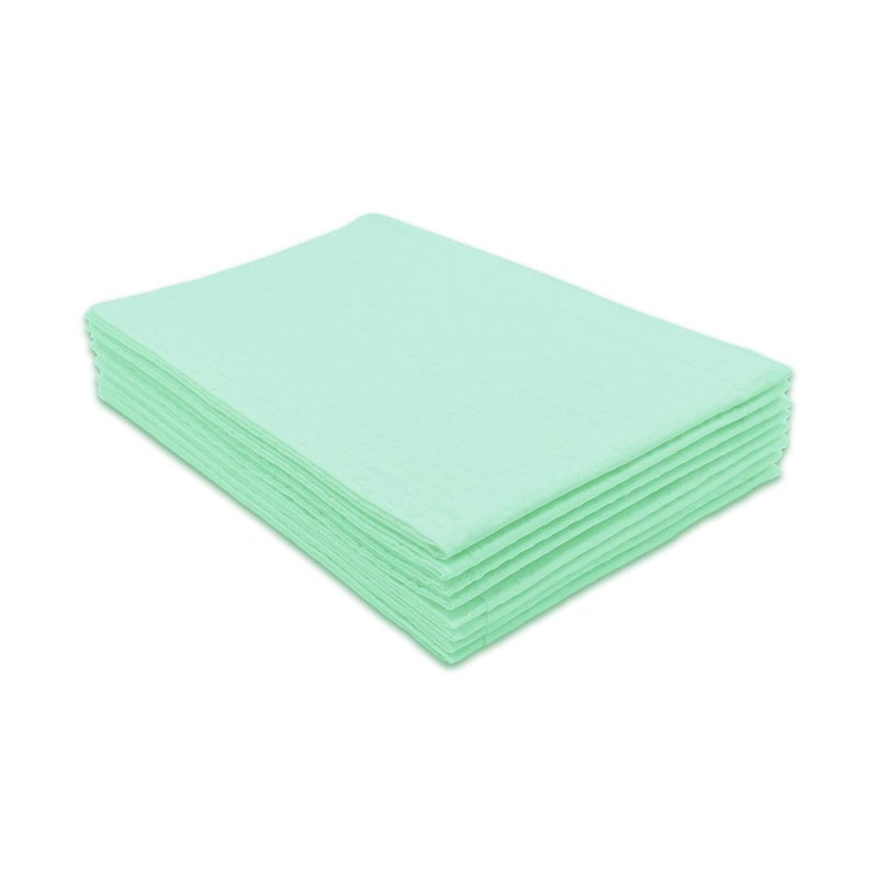Tidi 917402 3-Ply Tissue Poly-Back Waffle Embossed Towel, 18" Length, 13" Width, Green (Pack of 500) - Image 1