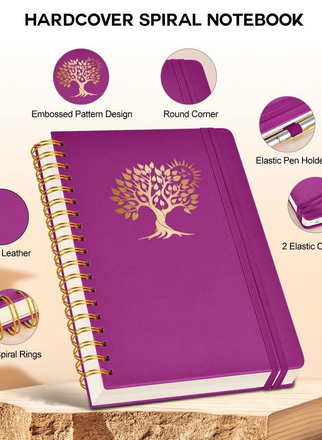 PERCUN Large Spiral Notebook Journal for Women Men - 300 Numbered Lined Pages, College Ruled, A4 Hardcover Spiral Bound Notebook for School, Work, Note Taking, Writing, Leather Spiral Journal 8.5"x11" - Image 3