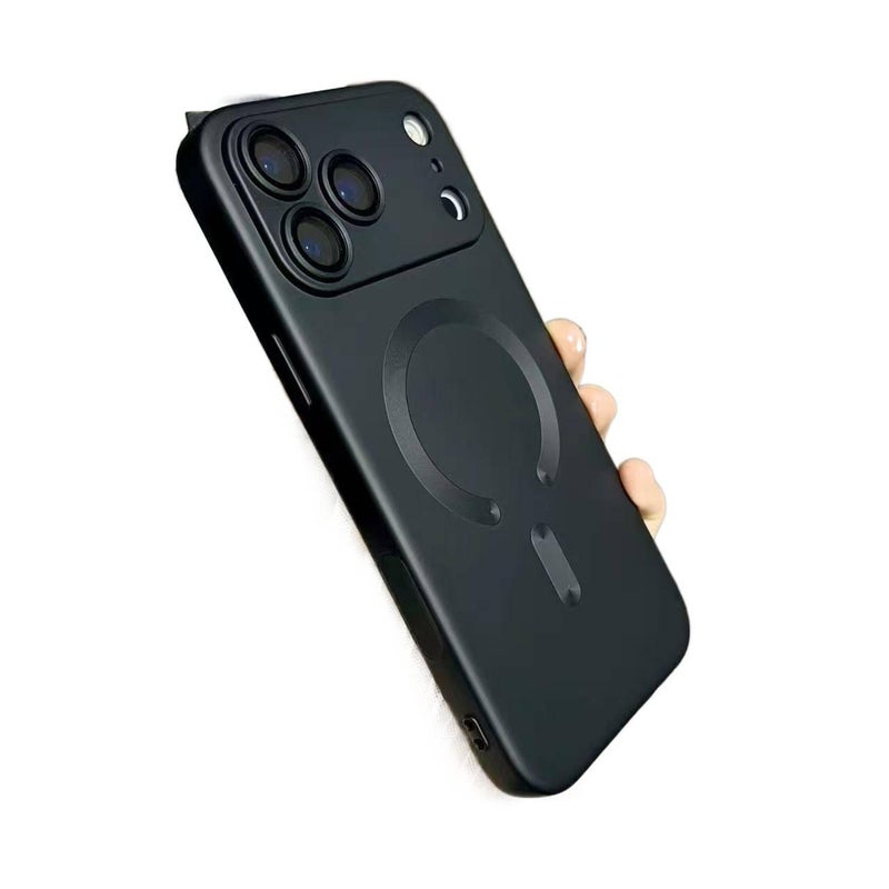 MS غطاء واقي بTPU لـ iPhone 14 / 14 Plus / 14 Pro / 14 Pro Max مع حماية من السقوط ومغناطيس قوي مع مقاوم للصدمات مع حماية عدسة باللون أسود مغناطيسي من مادة TPU باللون الأسود - Image 1