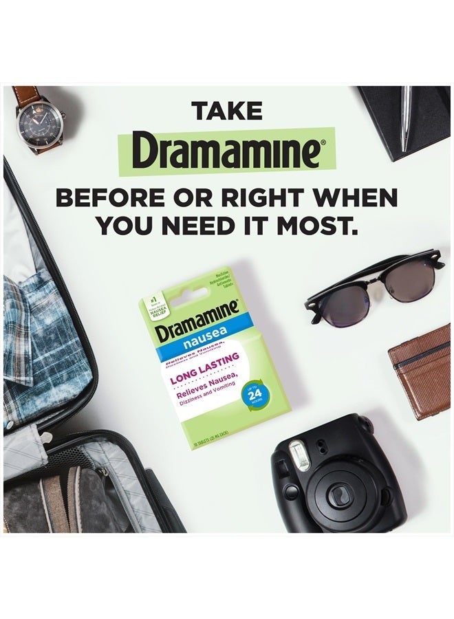 Dramamine دواء الغثيان طويل الأمد، تخفيف الغثيان، 10 حبة (عبوة من 2) - Image 3