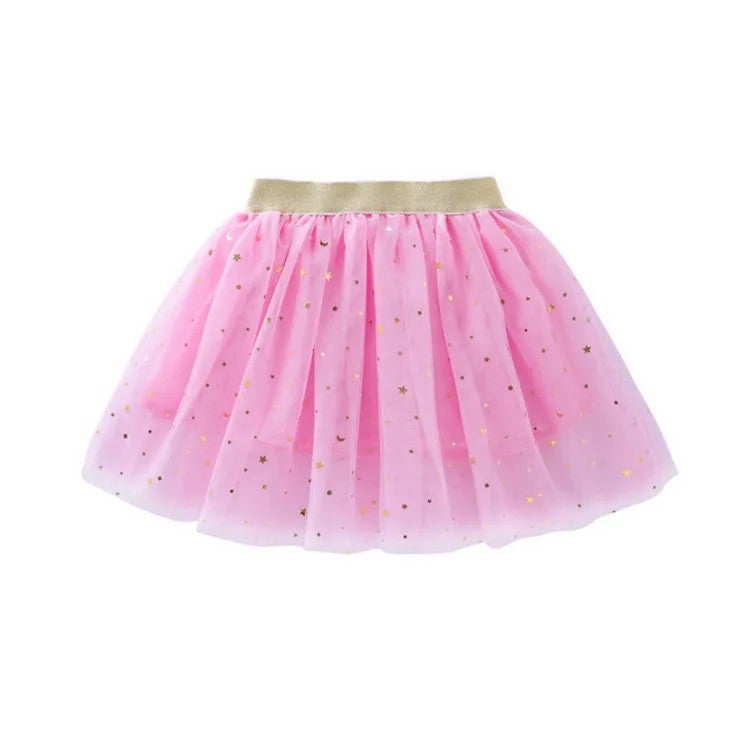 Girls Star Sequin Skirt Skirt Children'S Puff Skirt Short Skirt Fashionable Cake Skirt Dance Skirt