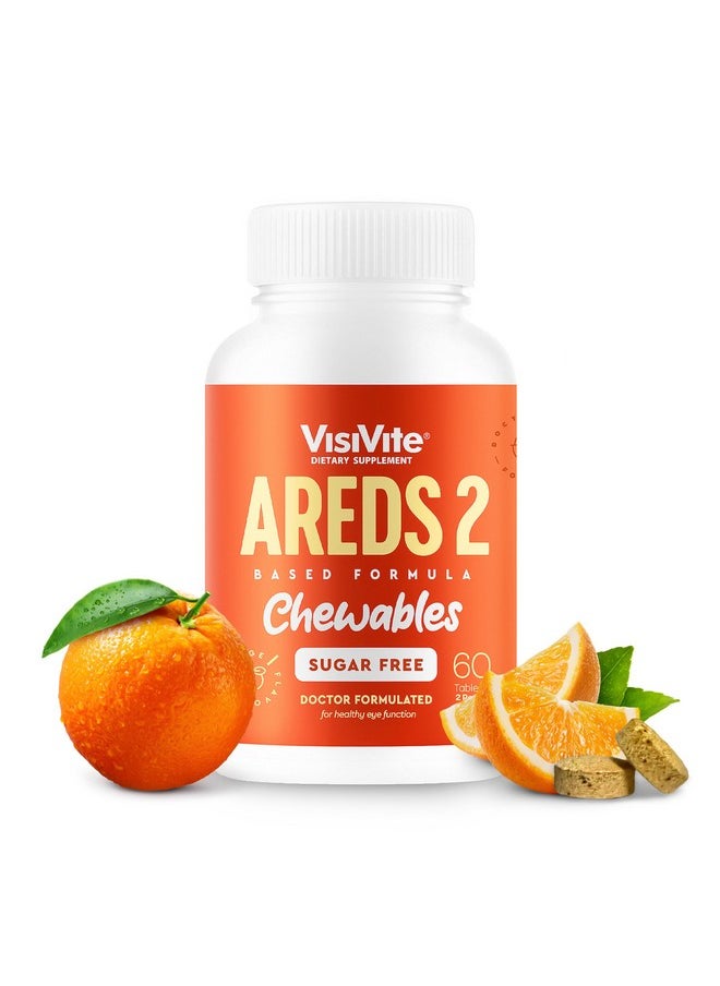 VisiVite AREDS 2 Sugar-Free Eye Vitamins - Alternative to Lutein Gummies for Eyes - Lutein for Eye Health - Premium Sugar-Free Eye Vitamins - Eye Care Supplements for Adults (Chewable Tablets) 