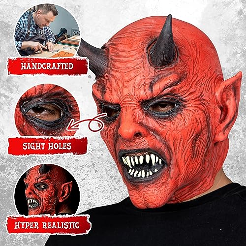 Zadin Algol Devil MaskDemon Face For MenHalloween Horror Mask for Adults Devil Costume Satan Lucifer Dracula Masquerade - Image 5