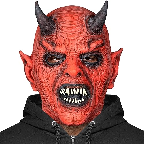 Zadin Algol Devil MaskDemon Face For MenHalloween Horror Mask for Adults Devil Costume Satan Lucifer Dracula Masquerade - Image 1
