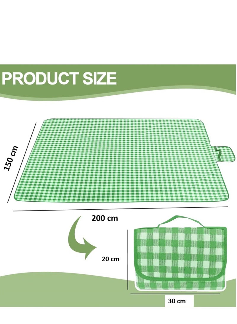 Generic Picnic Blanket Beach Mat, Waterproof Sandproof Stylish Outdoor Camping Blanket Easy Clean Foldable Beach Mat Comfortable for 4 to 6 Adults Eco-Friendly Durable Picnic Blanket Easy to Shake Off Sand and Dirt  - Image 3