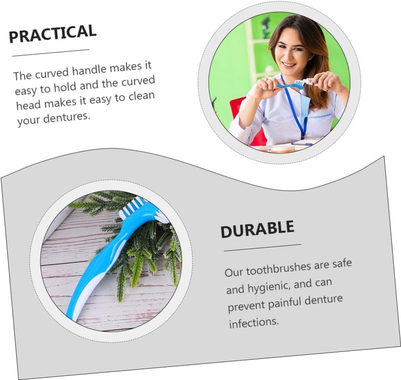 5pcs Ergonomic Handle Denture Toothbrush Brush for Semi-dentures Full Teeth Cleaning for Elderly - Image 3