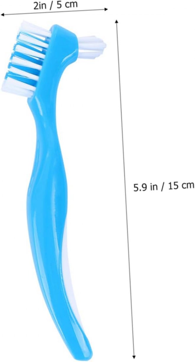 5pcs Ergonomic Handle Denture Toothbrush Brush for Semi-dentures Full Teeth Cleaning for Elderly - Image 2