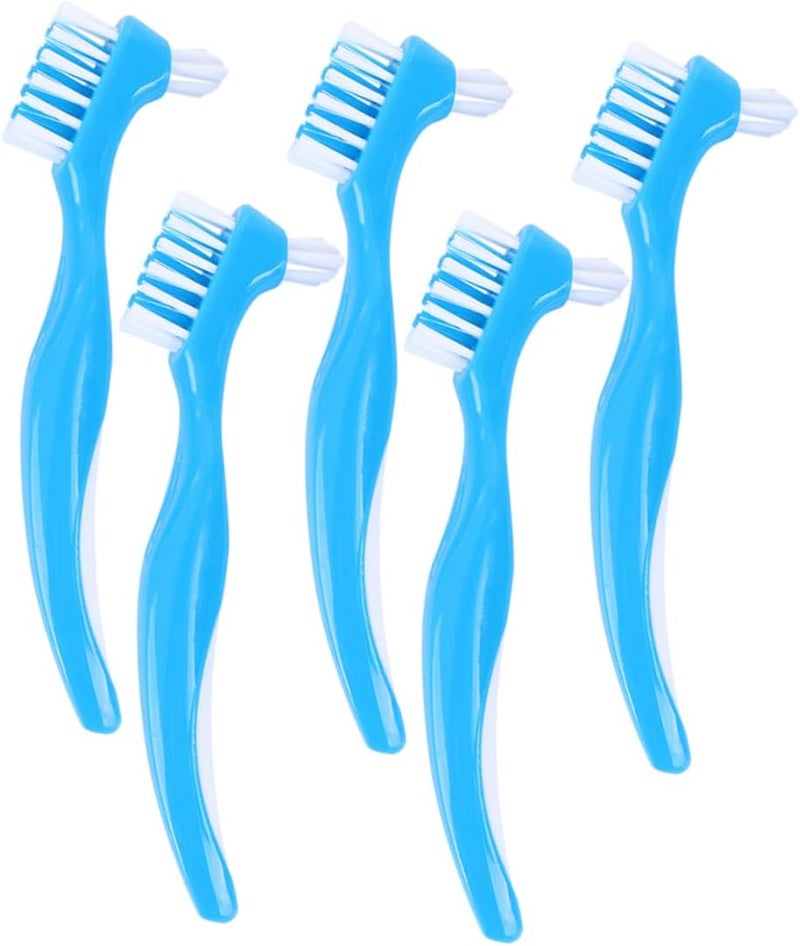 5pcs Ergonomic Handle Denture Toothbrush Brush for Semi-dentures Full Teeth Cleaning for Elderly - Image 1