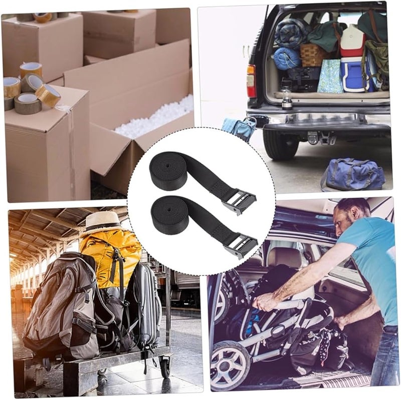 2Pcs Adjustable Truck Lashing Straps with Ratchet Buckle for Car Trailer Use - Image 4
